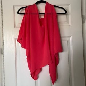 Peak a boo shoulder salmon top.